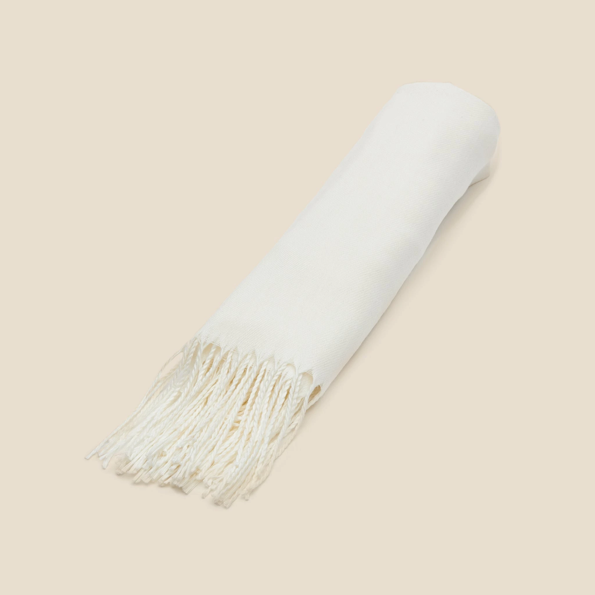 Shawl With Fringe - Cream 2 Shawl With Fringe - Cream - Image 2