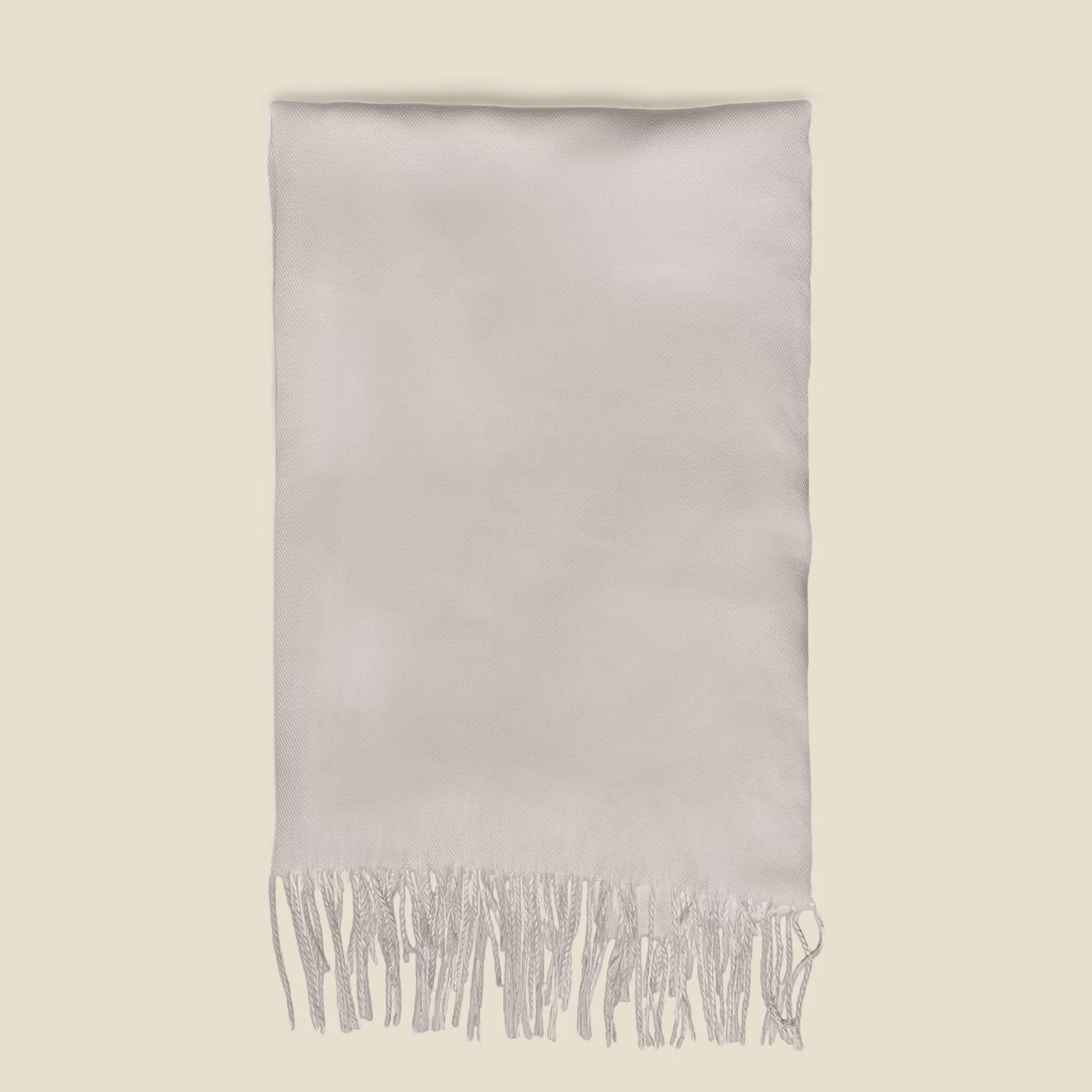 Shawl With Fringe - Light Grey - Image 7