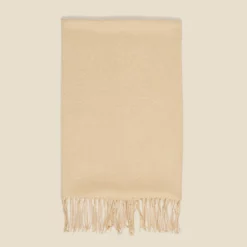 Shawl With Fringe - Beige -US Skirt Sales 2024 BIRDY GREY CASHMERE SHAWL FLAT LAY TMS LIVE PREVIEW NUDE 01