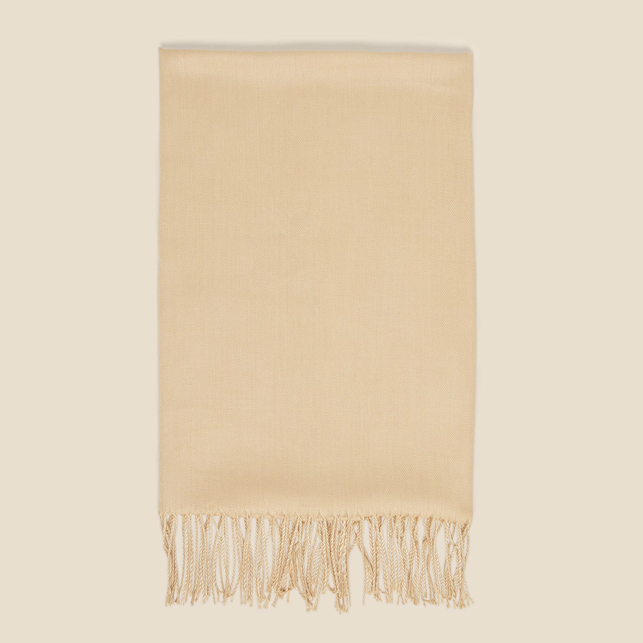 Shawl With Fringe - Beige - Image 9