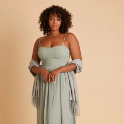 Shawl With Fringe - Light Grey -US Skirt Sales 2024 BIRDY GREY CASHMERE SHAWL LIGHT GRAY 01 RT CROP