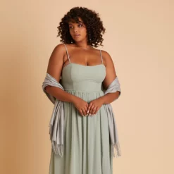 Shawl With Fringe - Light Grey