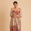 Shawl With Fringe - Taupe