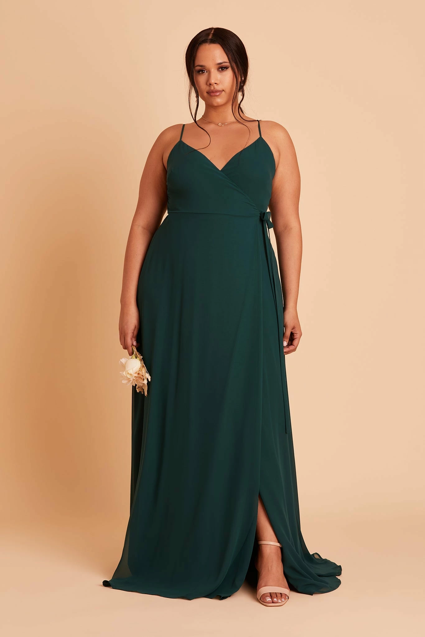 Cindy Chiffon Dress - Emerald - Image 8
