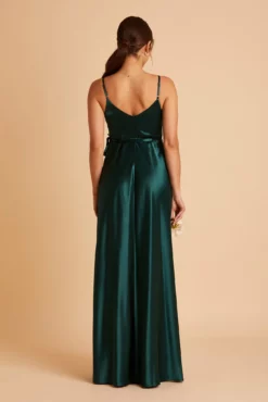 Cindy Shiny Satin Dress - Emerald -US Skirt Sales 2024 BIRDY GREY CINDY SATIN BRIDESMAID DRESS EMERALD 06