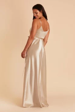 Cindy Shiny Satin Dress - Neutral Champagne -US Skirt Sales 2024 BIRDY GREY CINDY SATIN BRIDESMAID DRESS NEUTRAL CHAMPAGNE 04