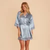 Claudine Lace Robe - Dusty Blue