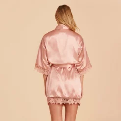 Claudine Lace Robe - Dusty Rose -US Skirt Sales 2024 BIRDY GREY CLAUDINE SATIN LACE BRIDESMAID ROBE DUSTY ROSE 04