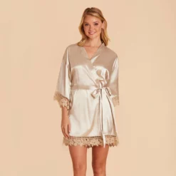 Claudine Lace Robe - Neutral Champagne 13 Claudine Lace Robe - Neutral Champagne -US Skirt Sales 2024 BIRDY GREY CLAUDINE SATIN LACE BRIDESMAID ROBE NEUTRAL CHAMPAGE 02
