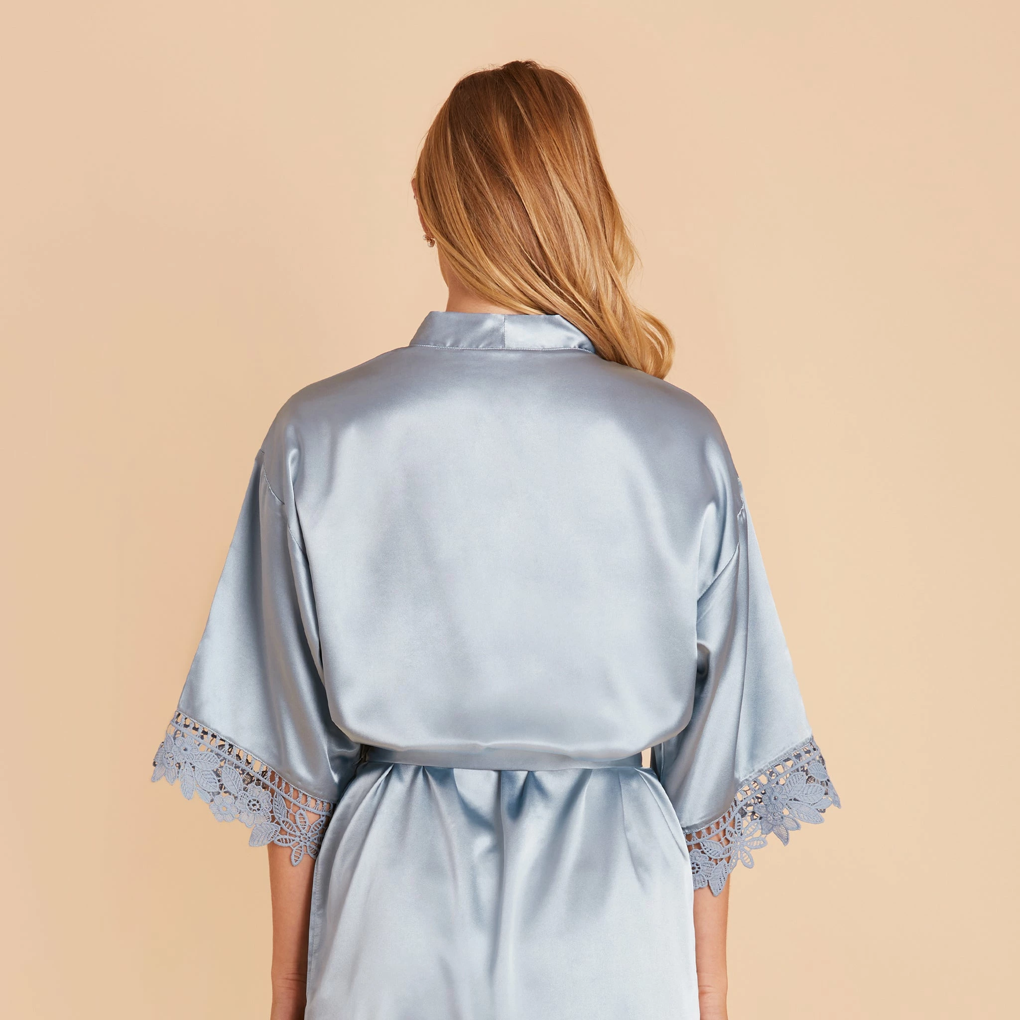 Claudine Lace Robe - Dusty Blue - Image 11