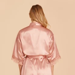 Claudine Lace Robe - Dusty Rose -US Skirt Sales 2024 BIRDY GREY CLAUDINE SATIN LACE BRIDESMAID ROBE TMS LIVE PREVIEW DUSTY ROSE 04