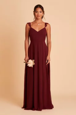 Doris Chiffon Dress - Cabernet 19 Doris Chiffon Dress - Cabernet -US Skirt Sales 2024 BIRDY GREY DORIS BRIDESMAID DRESS CABERNET 01