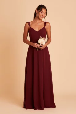 Doris Chiffon Dress - Cabernet 20 Doris Chiffon Dress - Cabernet -US Skirt Sales 2024 BIRDY GREY DORIS BRIDESMAID DRESS CABERNET 02