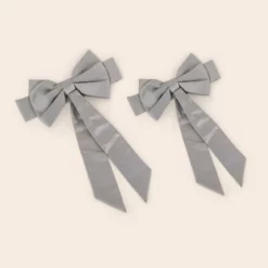 Liz Flower Girl Sash - Sheen Gray -US Skirt Sales 2024 BIRDY GREY ELIZABETH FLOWER GIRL SASH DOVE GRAY 02