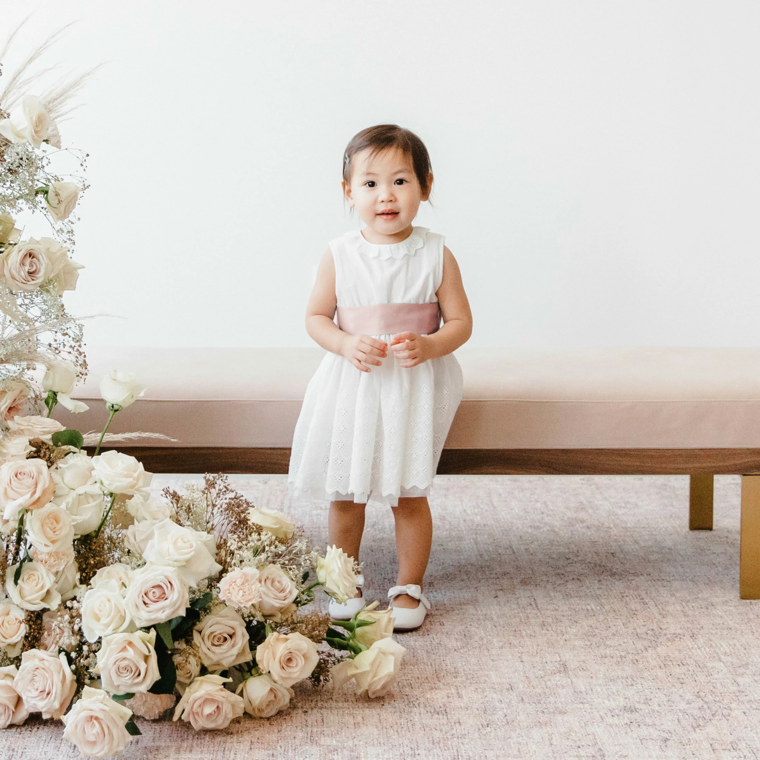 Liz Flower Girl Sash - Sheen Light Pink 4 Liz Flower Girl Sash - Sheen Light Pink - Image 4