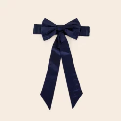 Liz Flower Girl Sash - Sheen Navy