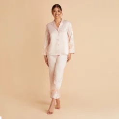 Feathered Pajama Set - Blush -US Skirt Sales 2024 BIRDY GREY FEATHERED PJ SET BLUSH 03