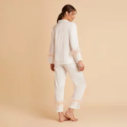 Feathered Pajama Set - White 7 Feathered Pajama Set - White -US Skirt Sales 2024 BIRDY GREY FEATHERED PJ SET WHITE 04