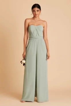 Gigi Convertible Jumpsuit - Sage -US Skirt Sales 2024 BIRDY GREY GIGI CONVERTIBLE BRIDESMAID JUMPSUIT SAGE 01
