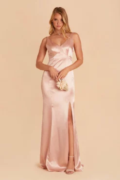 Gloria Shiny Satin Dress - Rose Gold 15 Gloria Shiny Satin Dress - Rose Gold -US Skirt Sales 2024 BIRDY GREY GLORIA SATIN BRIDESMAID DRESS ROSEGOLD 02