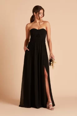 Grace Convertible Dress - Black -US Skirt Sales 2024 BIRDY GREY GRACE CONVERTIBLE SLIT BRIDESMAID DRESS BLACK 05