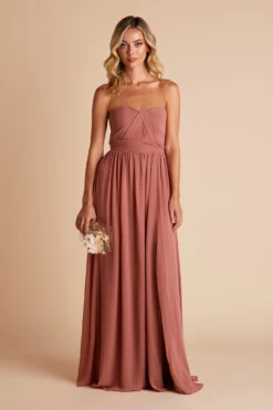 Grace Convertible Dress - Desert Rose -US Skirt Sales 2024 BIRDY GREY GRACE CONVERTIBLE SLIT BRIDESMAID DRESS DESERT ROSE 01