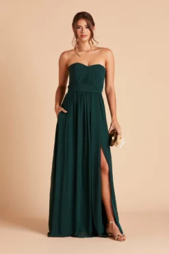 Grace Convertible Dress - Emerald -US Skirt Sales 2024 BIRDY GREY GRACE CONVERTIBLE SLIT BRIDESMAID DRESS EMERALD 04