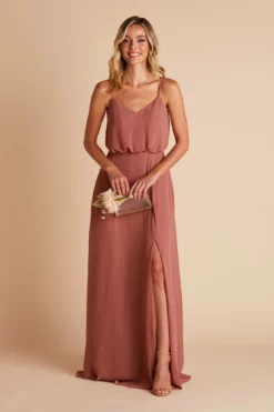 Gwennie Dress - Desert Rose -US Skirt Sales 2024 BIRDY GREY GWENNIE SLIT BRIDESMAID DRESS DESERT ROSE 02