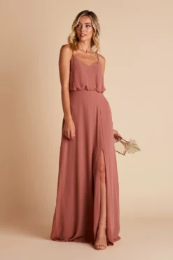 Gwennie Dress - Desert Rose -US Skirt Sales 2024 BIRDY GREY GWENNIE SLIT BRIDESMAID DRESS DESERT ROSE 03