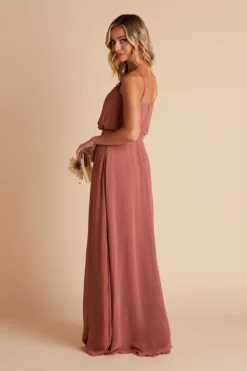 Gwennie Dress - Desert Rose -US Skirt Sales 2024 BIRDY GREY GWENNIE SLIT BRIDESMAID DRESS DESERT ROSE 05