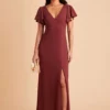 Hannah Crepe Dress - Rosewood