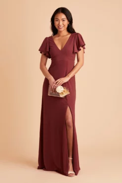 Hannah Crepe Dress - Rosewood -US Skirt Sales 2024 BIRDY GREY HANNAH BRIDESMAID DRESS ROSEWOOD 04