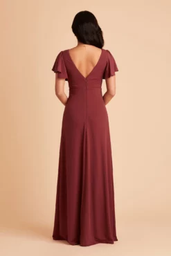 Hannah Crepe Dress - Rosewood -US Skirt Sales 2024 BIRDY GREY HANNAH BRIDESMAID DRESS ROSEWOOD 05