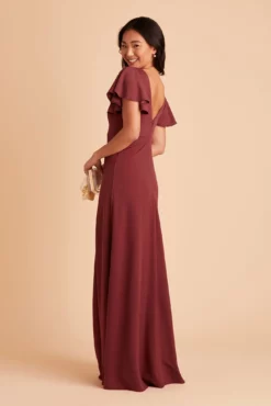 Hannah Crepe Dress - Rosewood -US Skirt Sales 2024 BIRDY GREY HANNAH BRIDESMAID DRESS ROSEWOOD 06