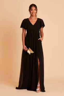 Hannah Empire Dress - Black 18 Hannah Empire Dress - Black -US Skirt Sales 2024 BIRDY GREY HANNAH MATERNITY BRIDESMAID DRESS BLACK 03