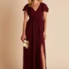 Hannah Empire Dress - Cabernet