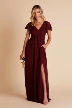 Hannah Empire Dress - Cabernet -US Skirt Sales 2024 BIRDY GREY HANNAH MATERNITY BRIDESMAID DRESS CABERNET 04