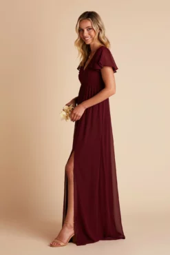 Hannah Empire Dress - Cabernet -US Skirt Sales 2024 BIRDY GREY HANNAH MATERNITY BRIDESMAID DRESS CABERNET 05