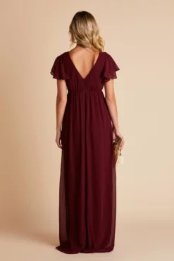 Hannah Empire Dress - Cabernet -US Skirt Sales 2024 BIRDY GREY HANNAH MATERNITY BRIDESMAID DRESS CABERNET 06