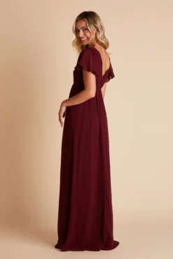 Hannah Empire Dress - Cabernet -US Skirt Sales 2024 BIRDY GREY HANNAH MATERNITY BRIDESMAID DRESS CABERNET 07