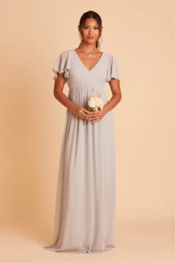 Hannah Empire Dress - Dove Gray -US Skirt Sales 2024 BIRDY GREY HANNAH MATERNITY BRIDESMAID DRESS DOVE GRAY 01