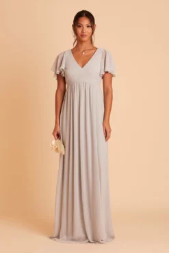 Hannah Empire Dress - Dove Gray -US Skirt Sales 2024 BIRDY GREY HANNAH MATERNITY BRIDESMAID DRESS DOVE GRAY 02