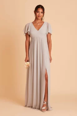 Hannah Empire Dress - Dove Gray -US Skirt Sales 2024 BIRDY GREY HANNAH MATERNITY BRIDESMAID DRESS DOVE GRAY 03