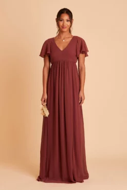 Hannah Empire Dress - Rosewood -US Skirt Sales 2024 BIRDY GREY HANNAH MATERNITY BRIDESMAID DRESS ROSEWOOD 01