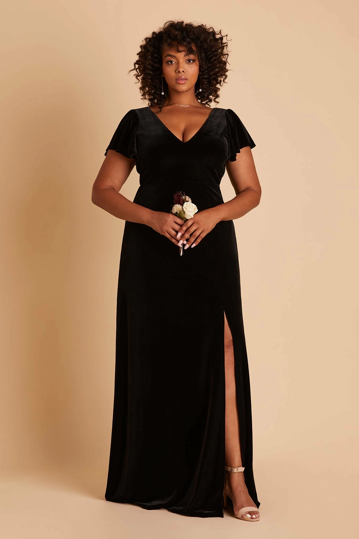 Hannah Velvet Dress - Black - Image 10