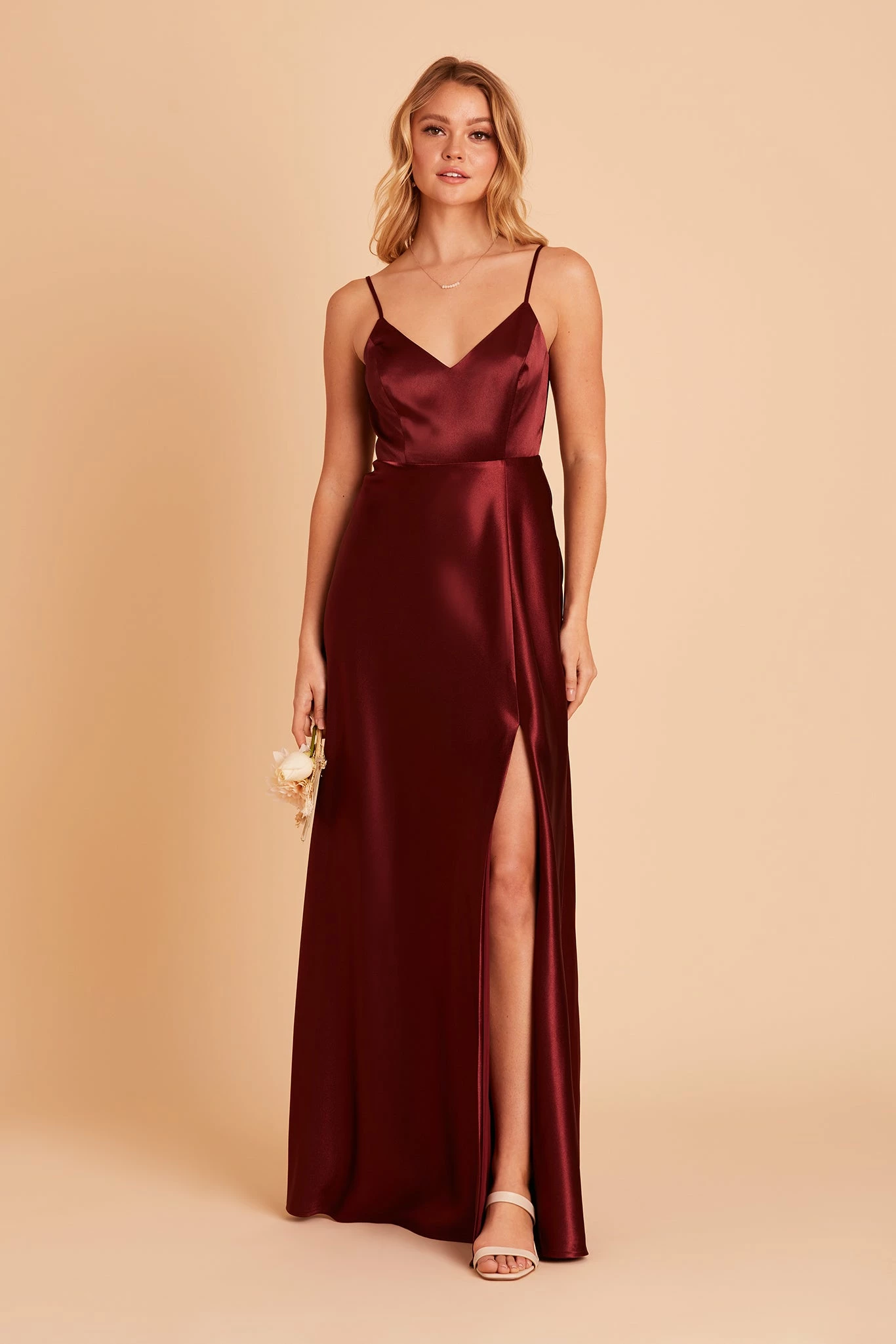 Jay Shiny Satin Dress - Cabernet 6 Jay Shiny Satin Dress - Cabernet - Image 6