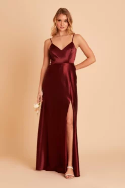 Jay Shiny Satin Dress - Cabernet 21 Jay Shiny Satin Dress - Cabernet -US Skirt Sales 2024 BIRDY GREY JAY BRIDESMAID DRESS CABERNET 02