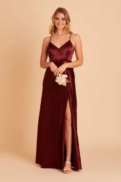 Jay Shiny Satin Dress - Cabernet 18 Jay Shiny Satin Dress - Cabernet -US Skirt Sales 2024 BIRDY GREY JAY BRIDESMAID DRESS CABERNET 05