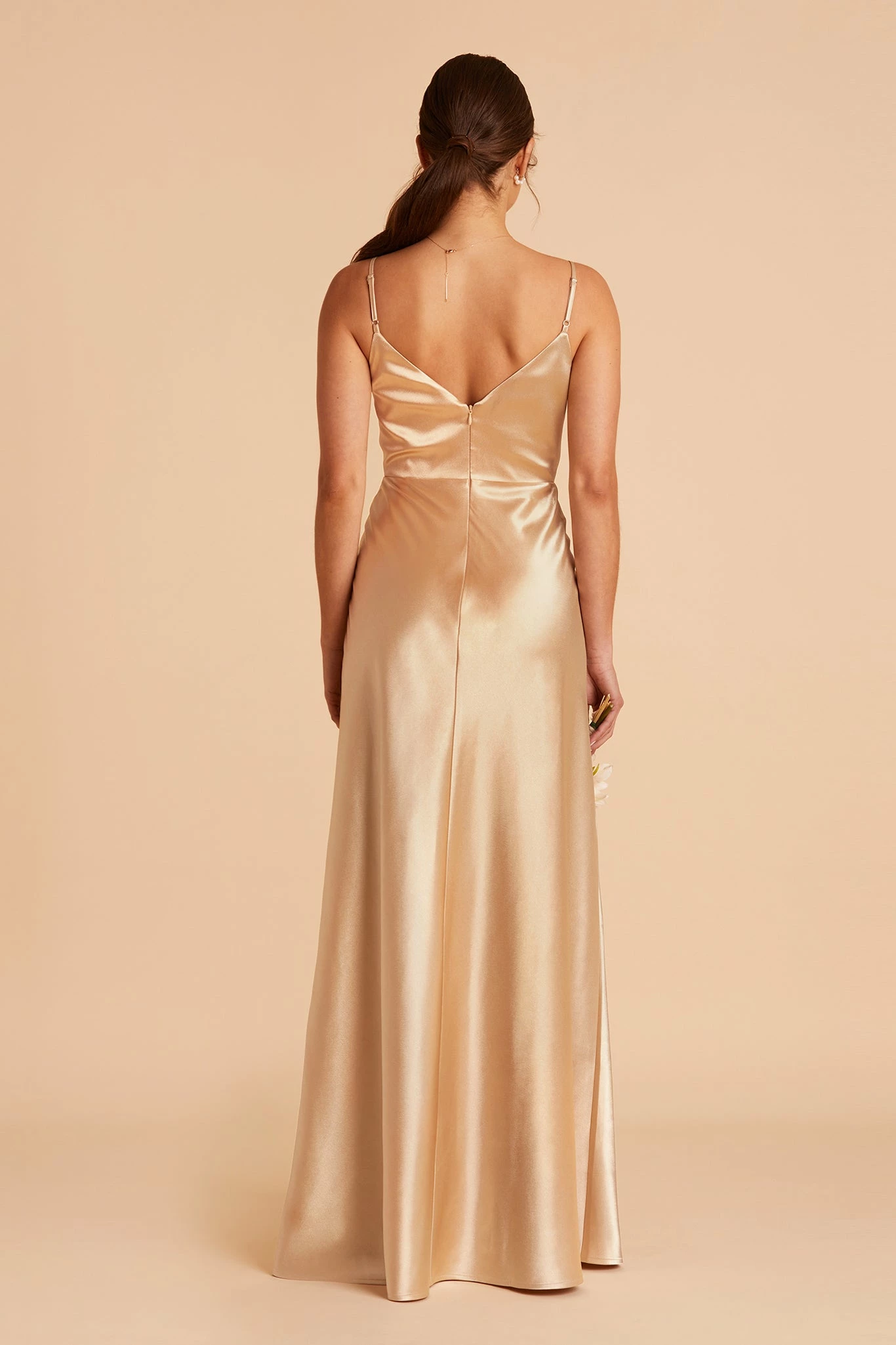 Jay Shiny Satin Dress - Gold 8 Jay Shiny Satin Dress - Gold - Image 8