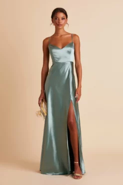 Jay Shiny Satin Dress - Sea Glass -US Skirt Sales 2024 BIRDY GREY JAY BRIDESMAID DRESS SEA GLASS 01 2c38fda0 723c 484d a601 5d198e44a50b